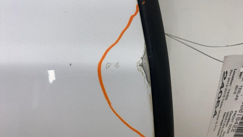 ⭕ 12-15 Tesla Model S Front Passenger Side Door Shell Panel Right Whit