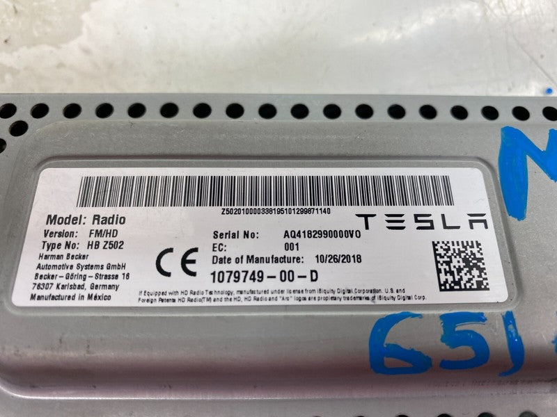 107974900D ⭕2017-2023 Model 3 Harman Becker HBZ502 Radio FM/HD Receiver Module 1079749-00-D