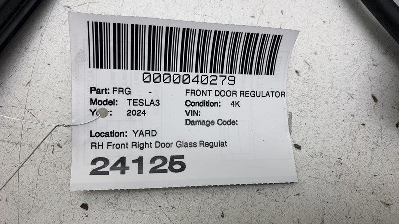 ⭕ 24 25 Model 3 Front Right Door Window Glass Regulator & Motor RH 192
