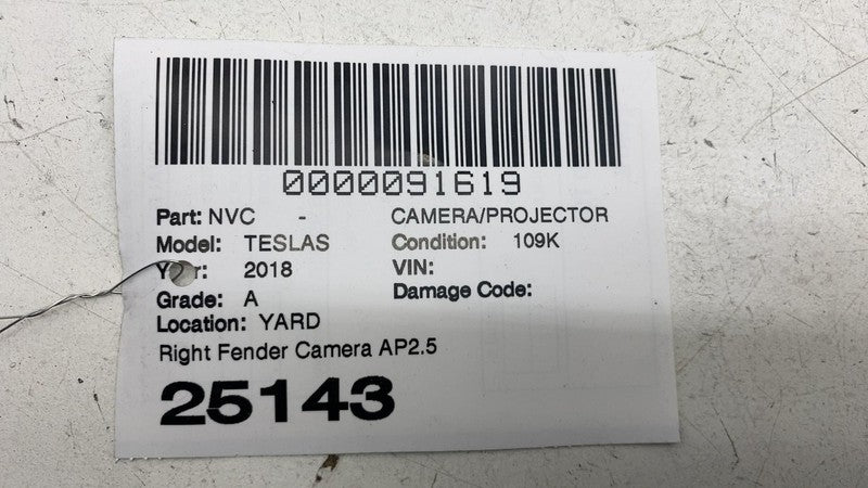 ⭕16-20 Model S MS Front Right Fender Camera Turn Signal Side Marker 11