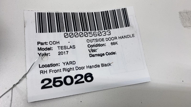 1071881-01-A 16-20 Tesla Model S Front Right Exterior Door Handle Outer RH Black 1071881-01-A