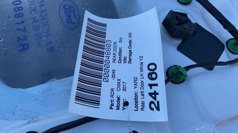 2013-2018 Ford C-Max Rear Driver Side Door Shell Panel Left LH Assy White - YZ