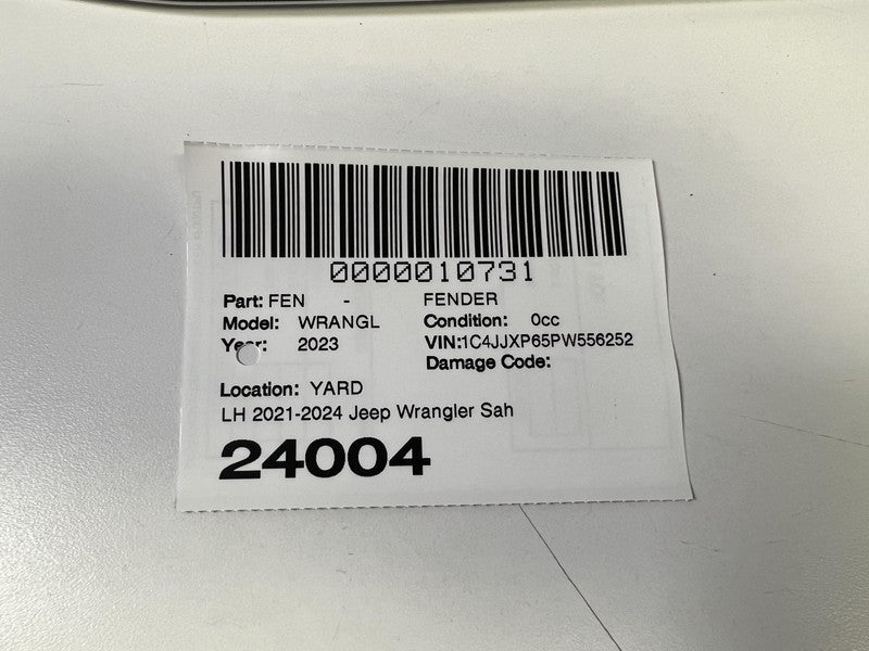 ⭕ 21-24 Jeep Wrangler 4XE Front Driver Fender Panel w/ Flare & Liner Gray Left