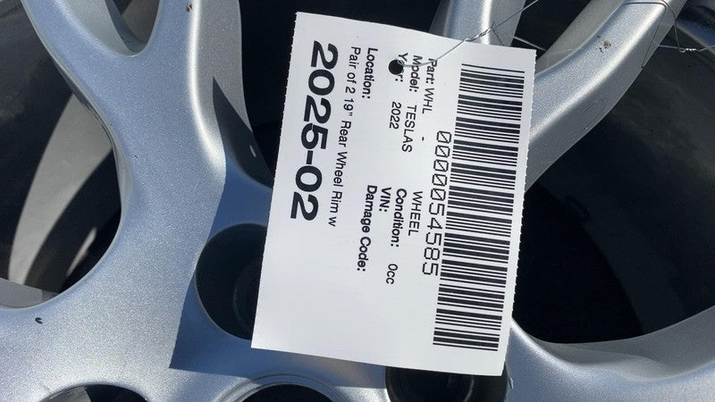 2021-2023 Tesla Model S PAIR of Rear Wheel Rim 19" w/ Continental Tire 285/40R19