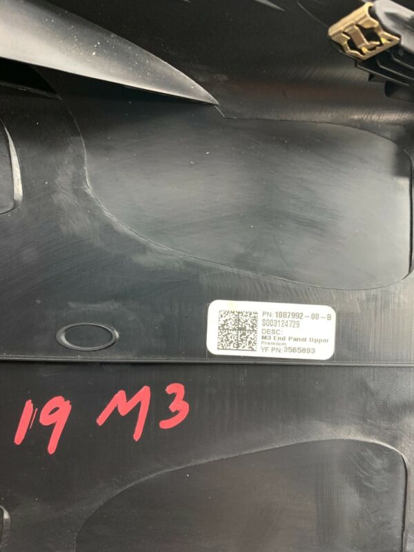 2017-2022 Tesla Model 3 Y Center Console Rear End Panel Trim Back Cover Black