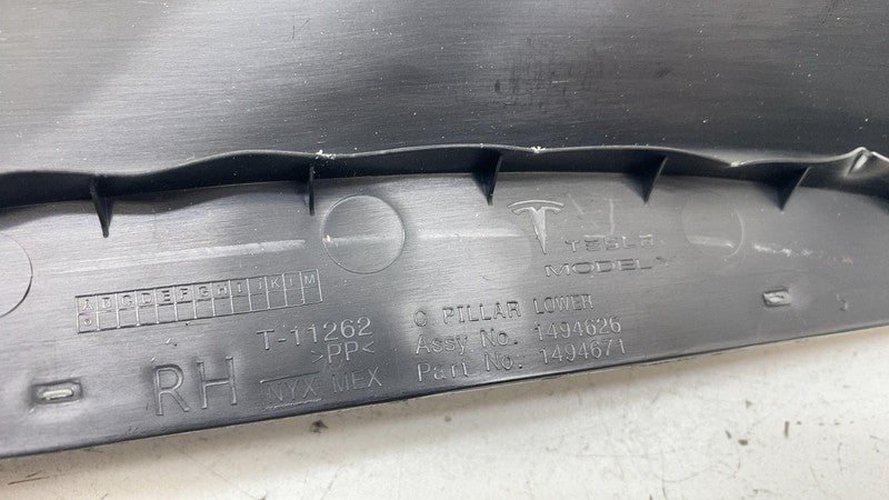 ⭕ 20-24 Model Y Rear Passenger Side C-Pillar Lower Trim Panel Right 14