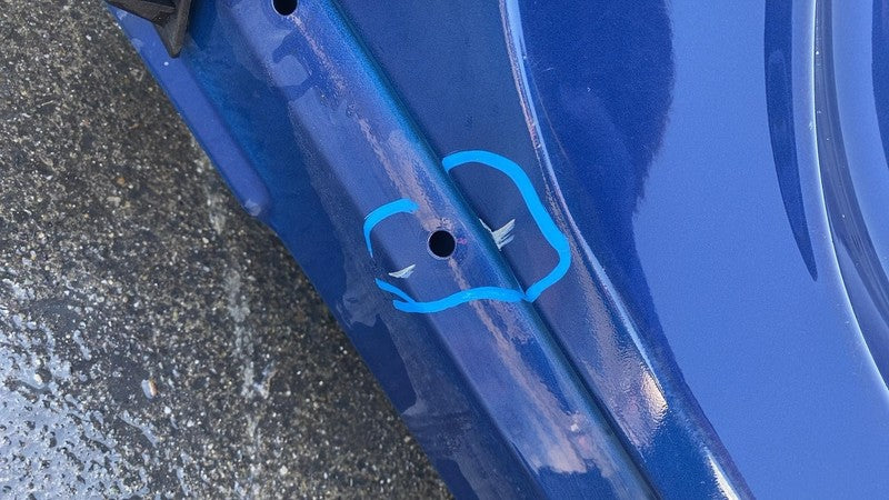 2020-2023 Tesla Model Y Rear Right Quarter Panel Structural Cutout RH Blue PPSB