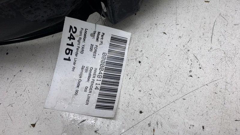 2019-2021 Subaru Forester Front Passenger Wheel Fender Liner Splash Shield Right