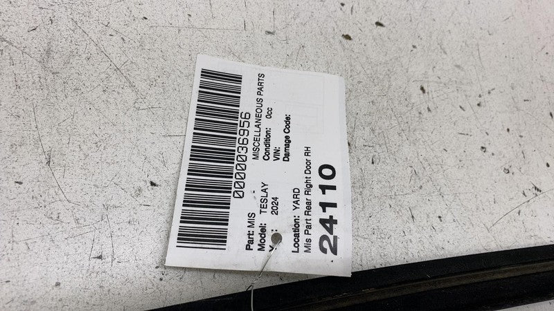 Does not apply ⭕ 2020-2024 Tesla Model Y Rear Passenger Side Door Window Outer Belt Seal Right