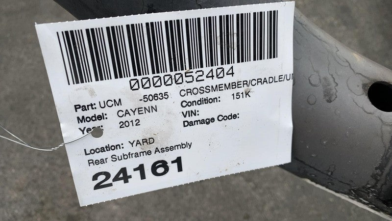 2011-2018 Porsche Cayenne Rear Subframe Cradle Crossmember w/ Stabilizer Bar AWD