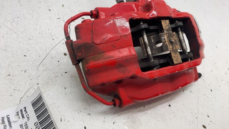 1042642-01-A 2012-2020 Tesla Model S Rear Passenger Side Caliper Red w/ Brake Hose Line Right