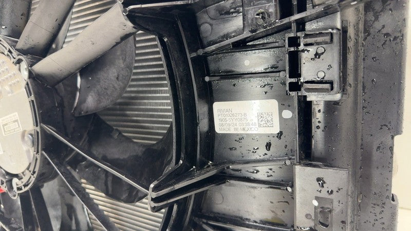 PT00446522-J ⭕ 22-25 Rivian R1S Radiator Condenser Cooling Fan Motor Air Shutter PT00446522-J