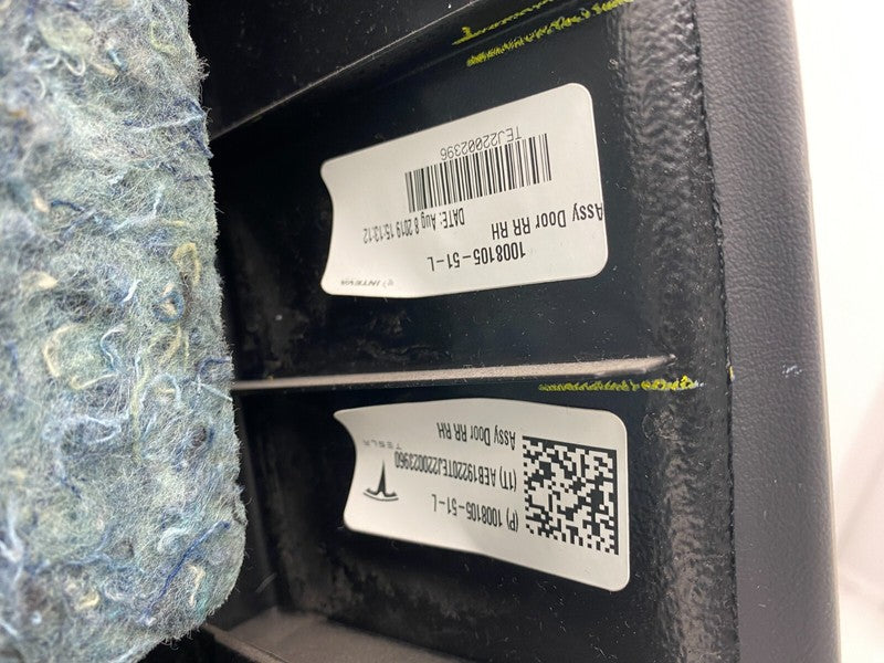 100810551L ⭕12-20 Model S Rear Passenger Side Door Panel Trim Card Cover Right 1008105-51-L