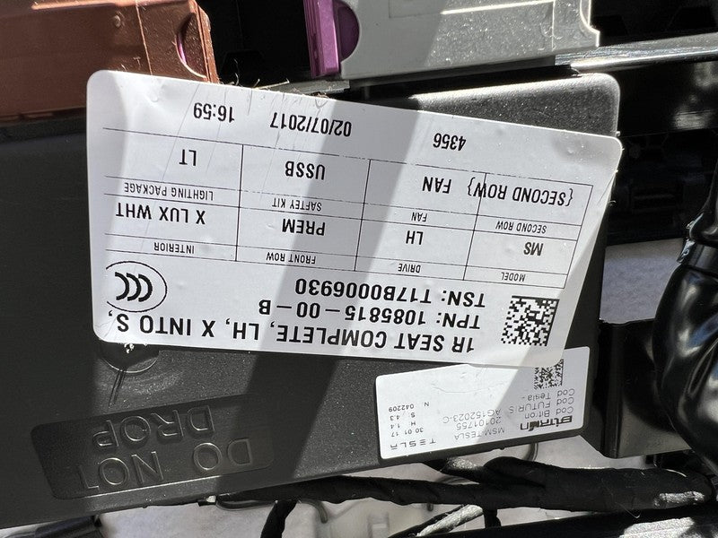 ⭕ 16-20 Tesla Model S Left & Right Front Bucket + Rear 2nd Row Seat Perforated