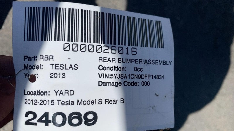 ⭕ 12-15 Tesla Model S Rear Bumper Cover w/o Park Assist Blue PMMB 6008