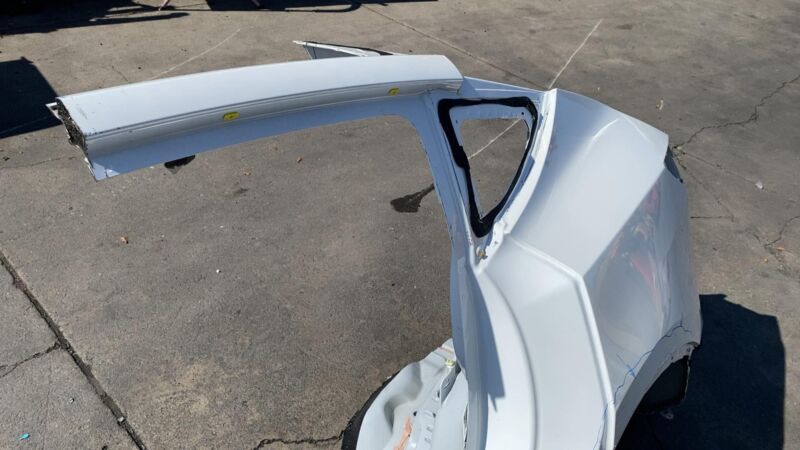 ⭕ 2020-2023 Tesla Model Y Rear Left Quarter Panel Structural Cutout White PPSW