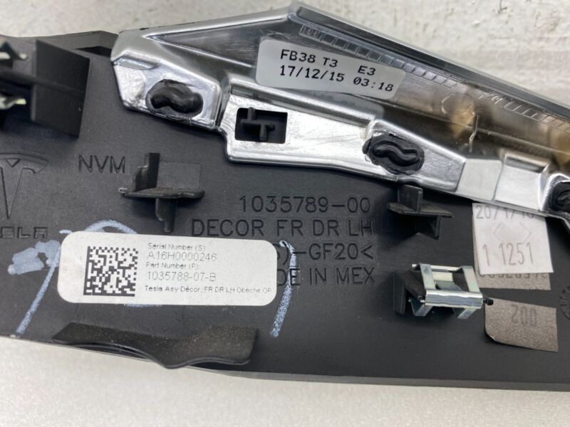 2016-2020 Tesla Model X MX Front Driver Side Door Decor Trim Obeche Left LH Assy