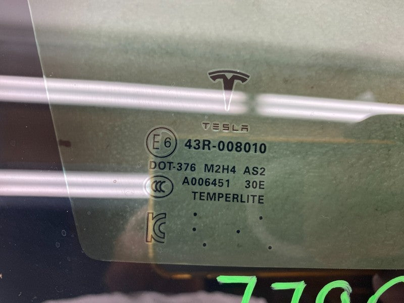E6 43R-008010 ⭕ 2012-2020 Tesla Model S Rear Driver Side Quarter Fixed Glass Left LH Assembly