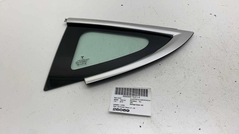 1080703-00 ⭕ 2017-2020 Tesla Model 3 Rear Left Quarter Fixed Window Glass LH OEM 1080703-00