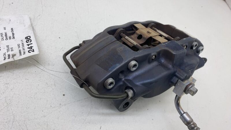 2012-2020 Tesla Model S MS Rear Driver Side Caliper w/ Brake Hose Line Left OEM