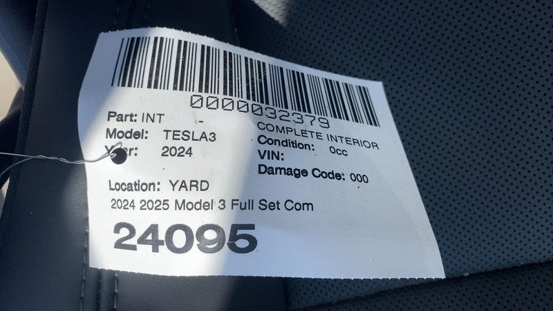 ⭕ 2024 2025 Tesla Model 3 Complete Front & Rear Interior Seat Cushion