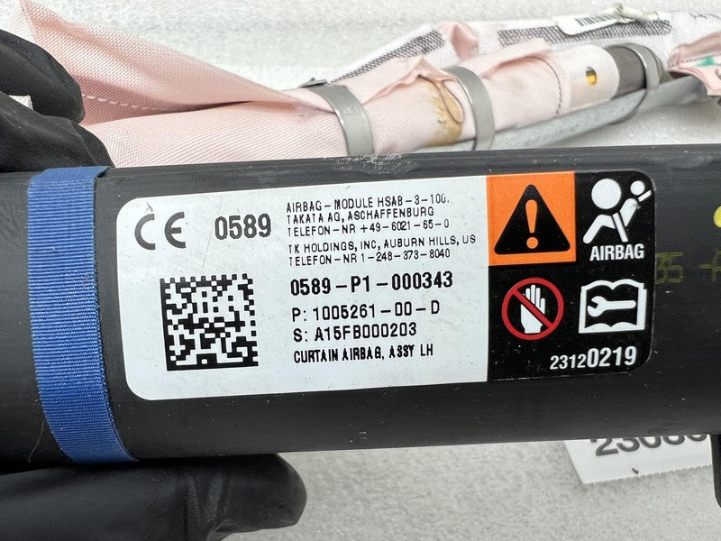 ⭕ 12-20 Tesla Model S Driver Side Roof Curtain Safety Airbag Left 1005