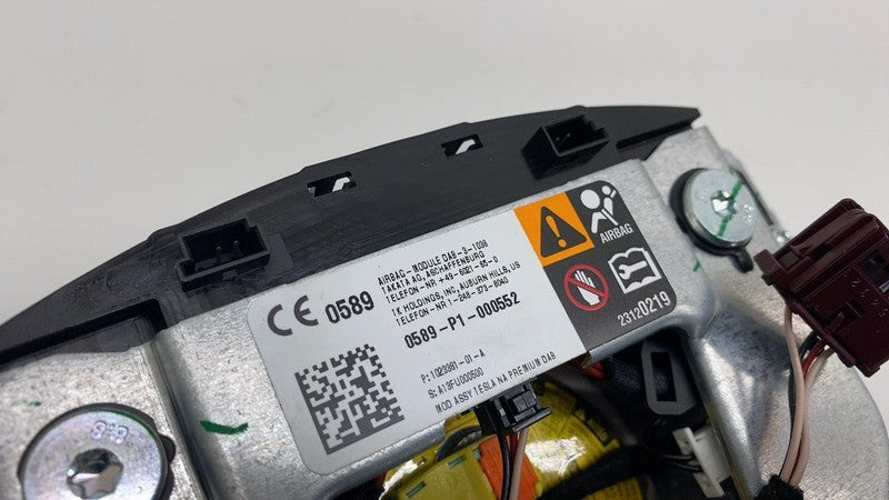 1023381-01-A ⭕ 12-15 Model S MS Steering Wheel Airbag w/ Control Switch & Bezel 1023381-01-A