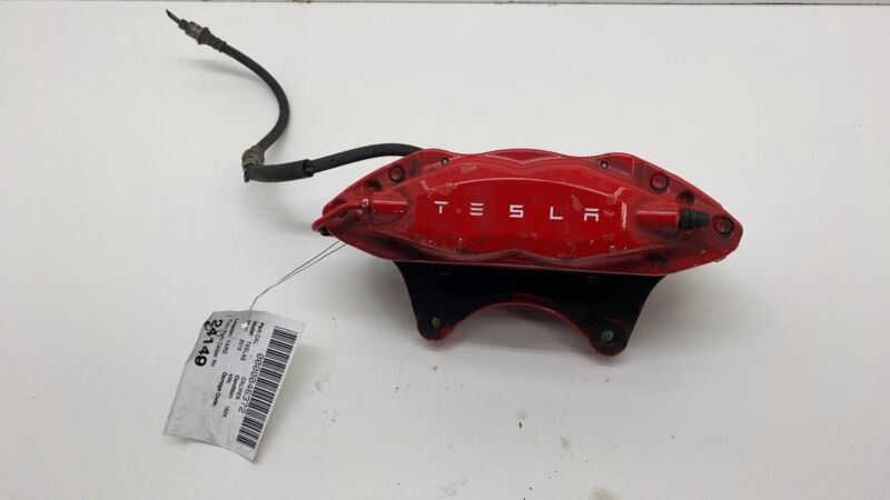 2012-2020 Tesla Model S Front Passenger Side Caliper Red + Brake Hose Line Right