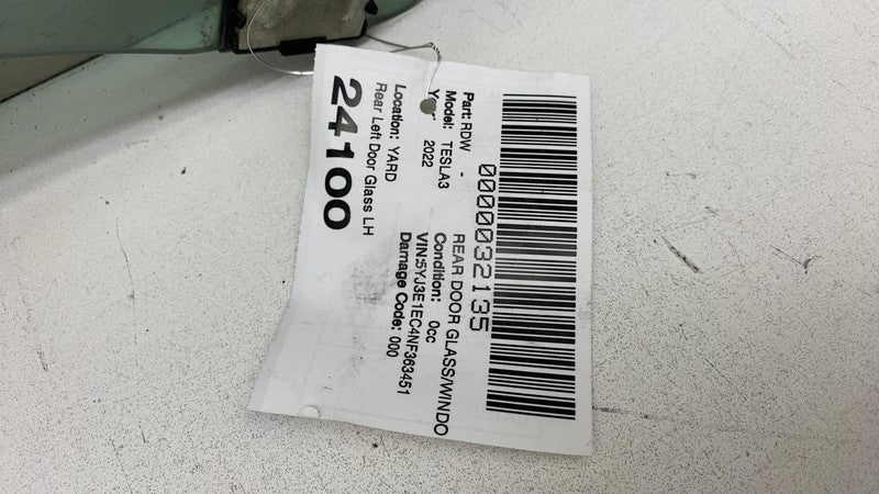 43R-004529 ⭕ 2017-2023 Tesla Model 3 Rear Driver Side Door Window Glass Left LH Single Pane