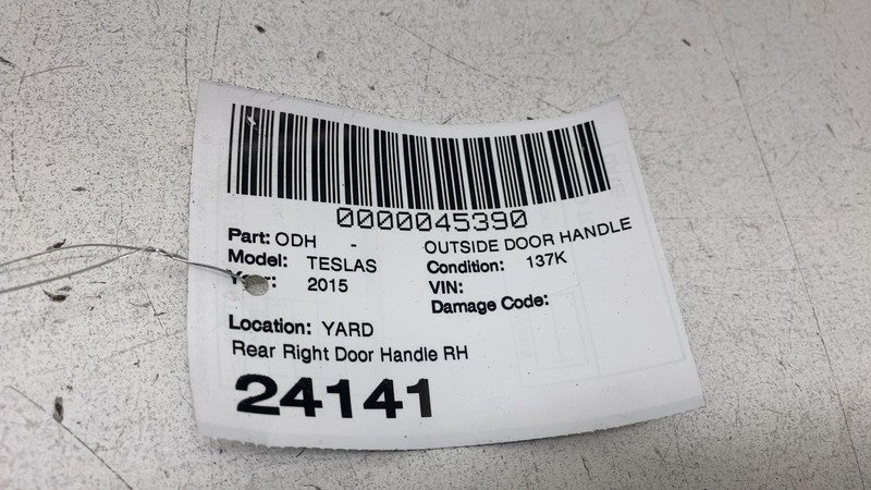 2012-2015 Tesla Model S MS Rear Passenger Side Exterior Door Handle Outer Right