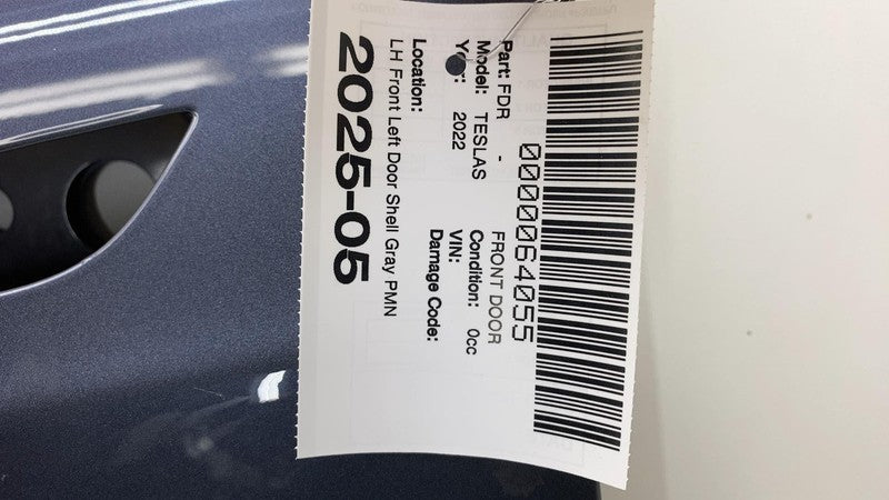 ⭕ 21-24 Model S Front Driver Side Door Shell Panel Left Gray PMNG 1750