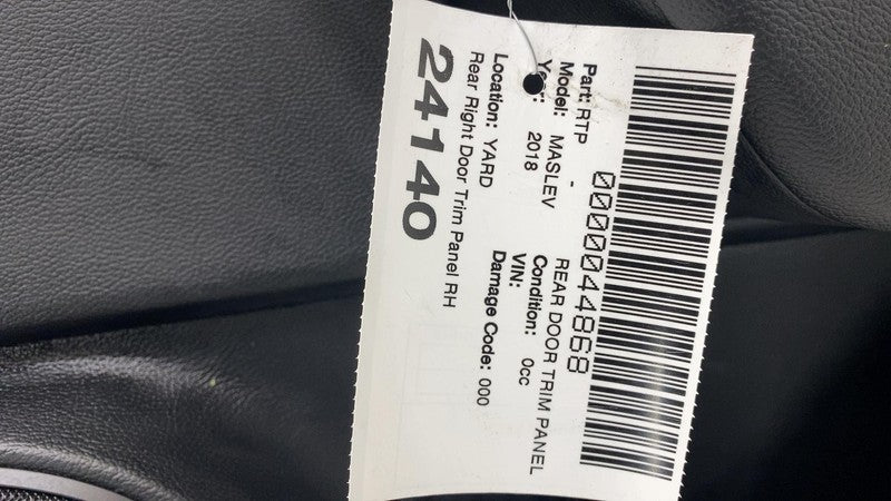 ⭕ 2017-2022 Maserati Levante Rear Right Interior Door Trim Panel Assy Black RH