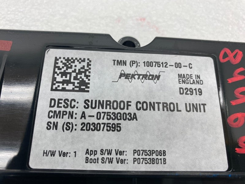 100751200C ⭕ 12-20 Model S MS Sunroof Controller Moon Roof Control Module Unit 1007512-00-C