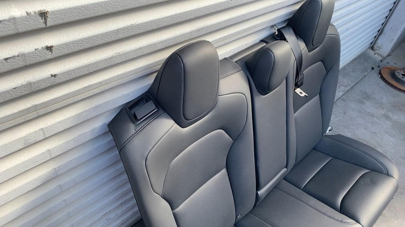 ⭕ 2024-2025 Tesla Model 3 Rear 2nd Row Black Leather Seat Upper + Lowe