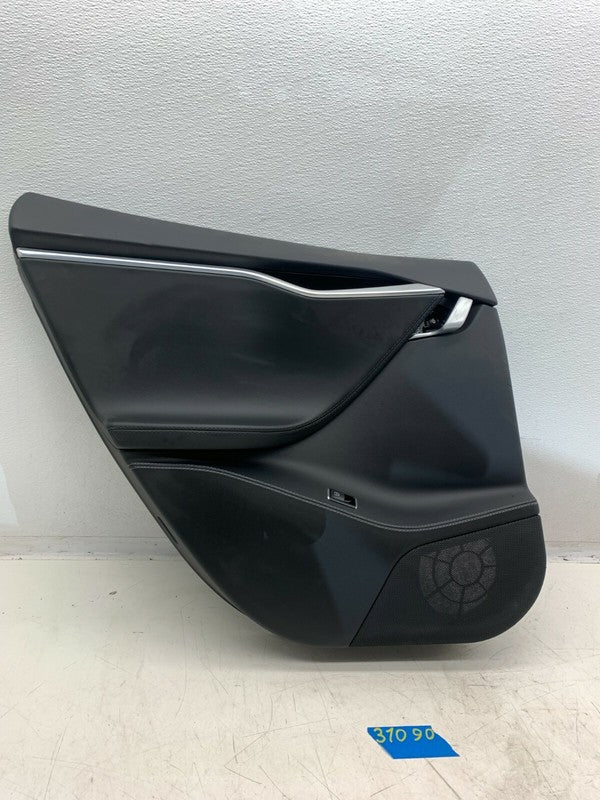 100296500 ⭕12-20 Tesla Model S Black Rear Driver Side Door Panel Trim Card Left 1002965-00