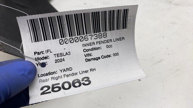 108158400D ⭕ 2017-2024 Model 3 Rear Right Wheel Fender Liner Splash Shield RH 1081584-00-D