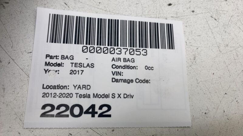 1023381-00-D ⭕12-20 Tesla Model S X Front Driver Steering Wheel Restraint Airbag 1023381-00-D