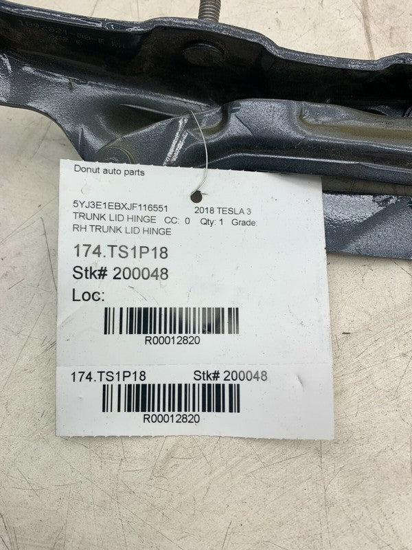 1092821-00-E ⭕ 2017-2020 Tesla Model 3 Rear Passenger Side Trunk Lid Hinge Right 1092821-00-E