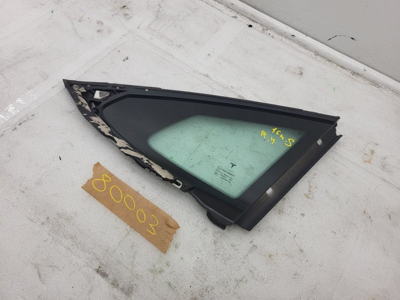 E6 43R-008010 ⭕ 2012-2020 Tesla Model S Rear Passenger Side Quarter Fixed Glass Right Assembly