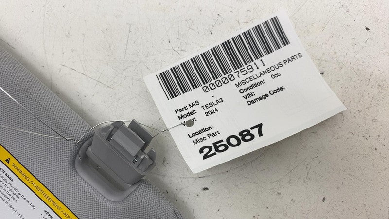 ⭕ 2024-2025 Tesla Model 3 Front Driver Side Sun Visor Left Sunvisor Sh