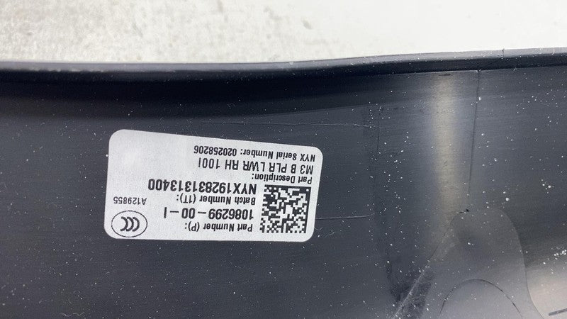 108629900I 17-23 Tesla Model 3 Passenger B-Pillar Lower Trim Cover Panel Right 1086299-00-I