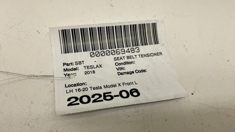 ⭕16-20 Tesla Model X Front Left Seat Belt 1st Row Lap Pretensioner 100