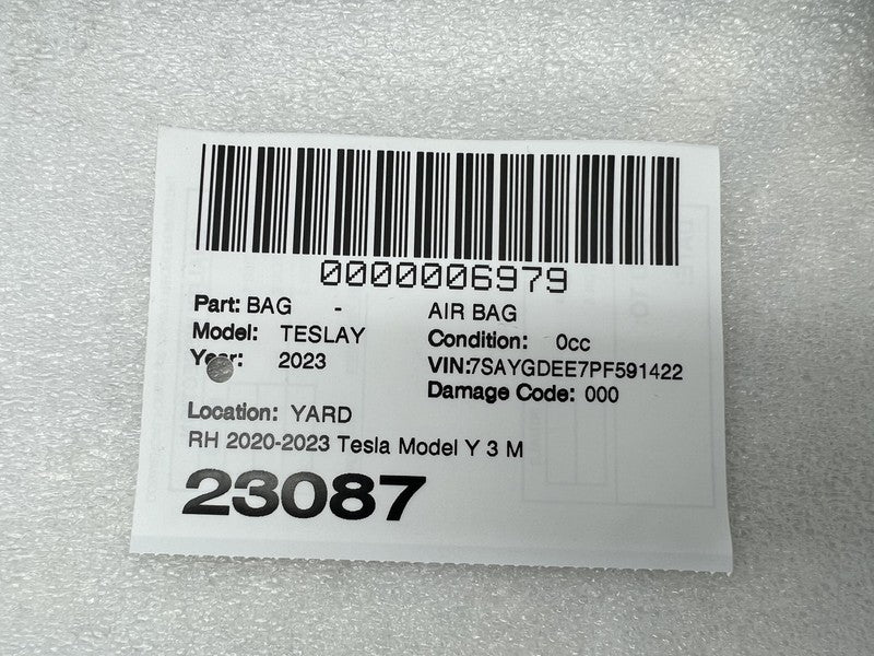 ⭕ 17-23 Model 3 Y Passenger Lower Knee Safety Airbag Module Right 1077