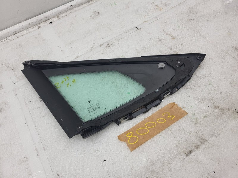 E6 43R-008010 ⭕ 2012-2020 Tesla Model S Rear Passenger Side Quarter Fixed Glass Right Assembly