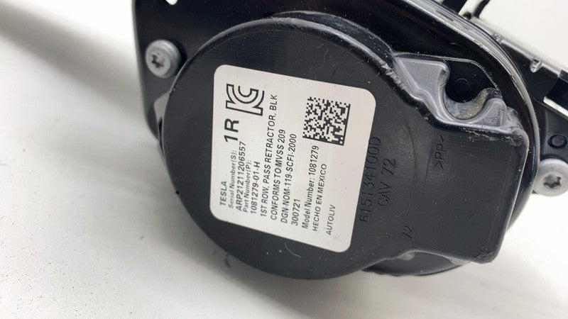 108127901H 2017-2023 Tesla Model 3 Front Passenger Side 1st Row Seat Belt & Retractor Right