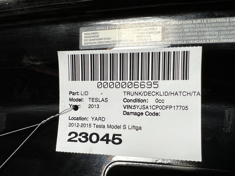 1002633-01-C ⭕ 12-15 Model S MS Liftgate Trunk Lid Tailgate Hatch Shell w/ Glass 1002633-01-C