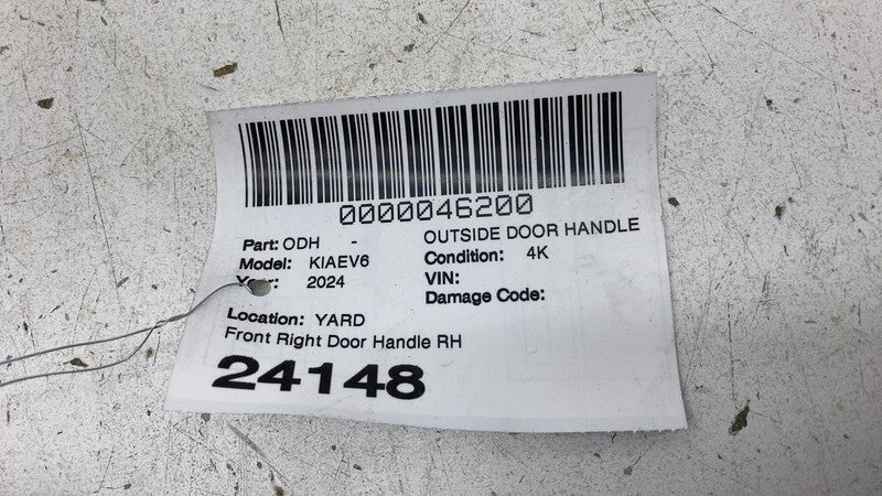 2022-2024 Kia EV6 Front Passenger Side Exterior Door Handle Outside Right Gray