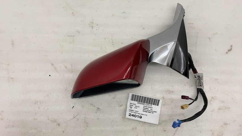 ⭕ 2017-2020 Tesla Model 3 M3 Left Exterior Rear View Door Mirror LH Red - PPMR