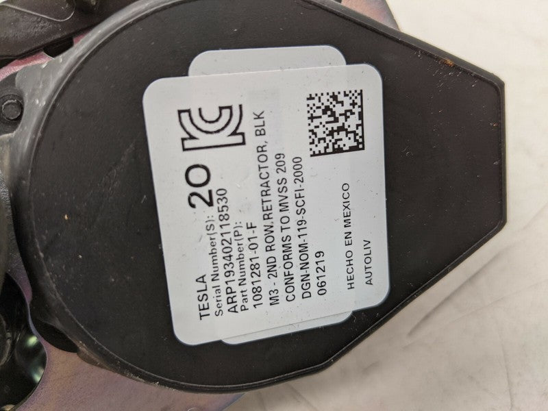 ⭕2017-2023 Tesla Model 3 Rear Side 2nd Row Seatbelt Retractor Right 10