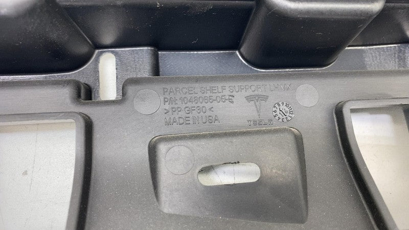 104806500E 16-20 Model X Rear Left Trunk Parcel Shelf Support Bracket Panel LH 1048065-00-E